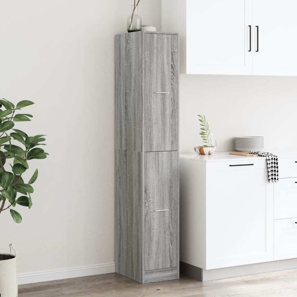 Apothecary Cabinet Grey Sonoma 30x41x174.5 cm Engineered Wood